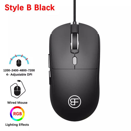 Rato de jogo com fio usb ratos mecânicos usb luz luminosa mouse óptico gamer ratos para computador portátil jogo