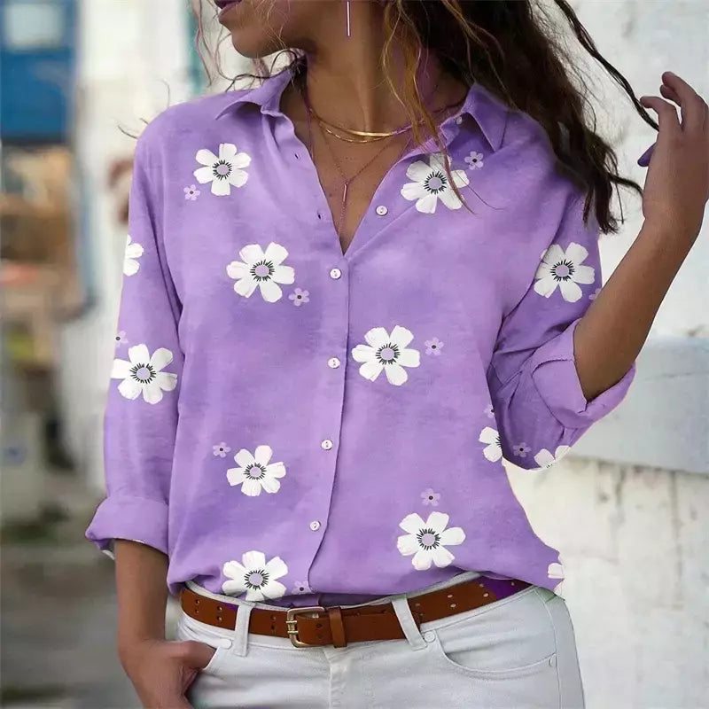 Camisa havaiana de mangas compridas para senhoras, roupas de praia ao ar livre para férias, quintal super grande 6XL, moda feminina, explosão, 2024