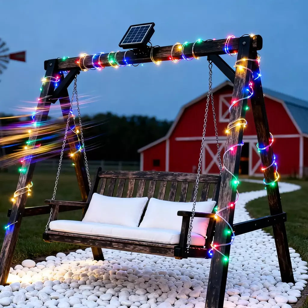 Led solar corda luz de tira corda 7m jardim iluminação rua guirlanda natal luzes fadas ao ar livre ip65 à prova dip65 água tubo lâmpada