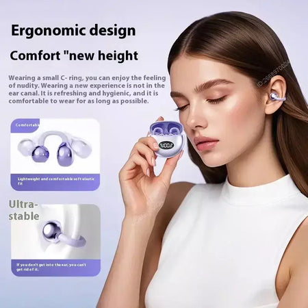 Xiaomi sem fio bluetooth q71 clip-on fones de ouvido alta qualidade som display led música esportes fone de ouvido