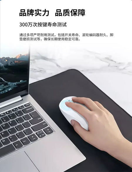 Mouse sem fio Lenovo Business Office Mouse silencioso Design ergonômico compatível com múltiplas plataformas Conexão 2,4g, fonte de alimentação de bateria seca de 1,5V, o produto não inclui baterias
