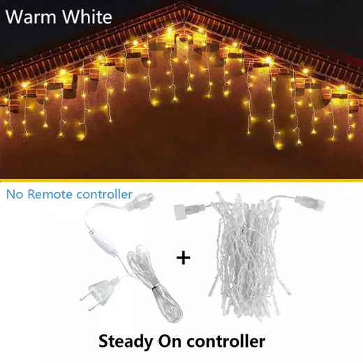 3.5m-40m luzes da corda do sincelo led luzes de fadas guirlanda de natal ao ar livre para o ano novo jardim quintal festa casamento terraço decoração