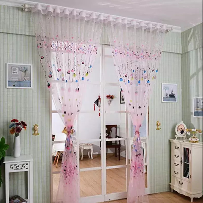 Tule Floral em Cortinas Puras, Tratamento Janela, Painel Persianas, Sala de estar, Quarto, Cozinha, Sombra, Roxo, Peônia
