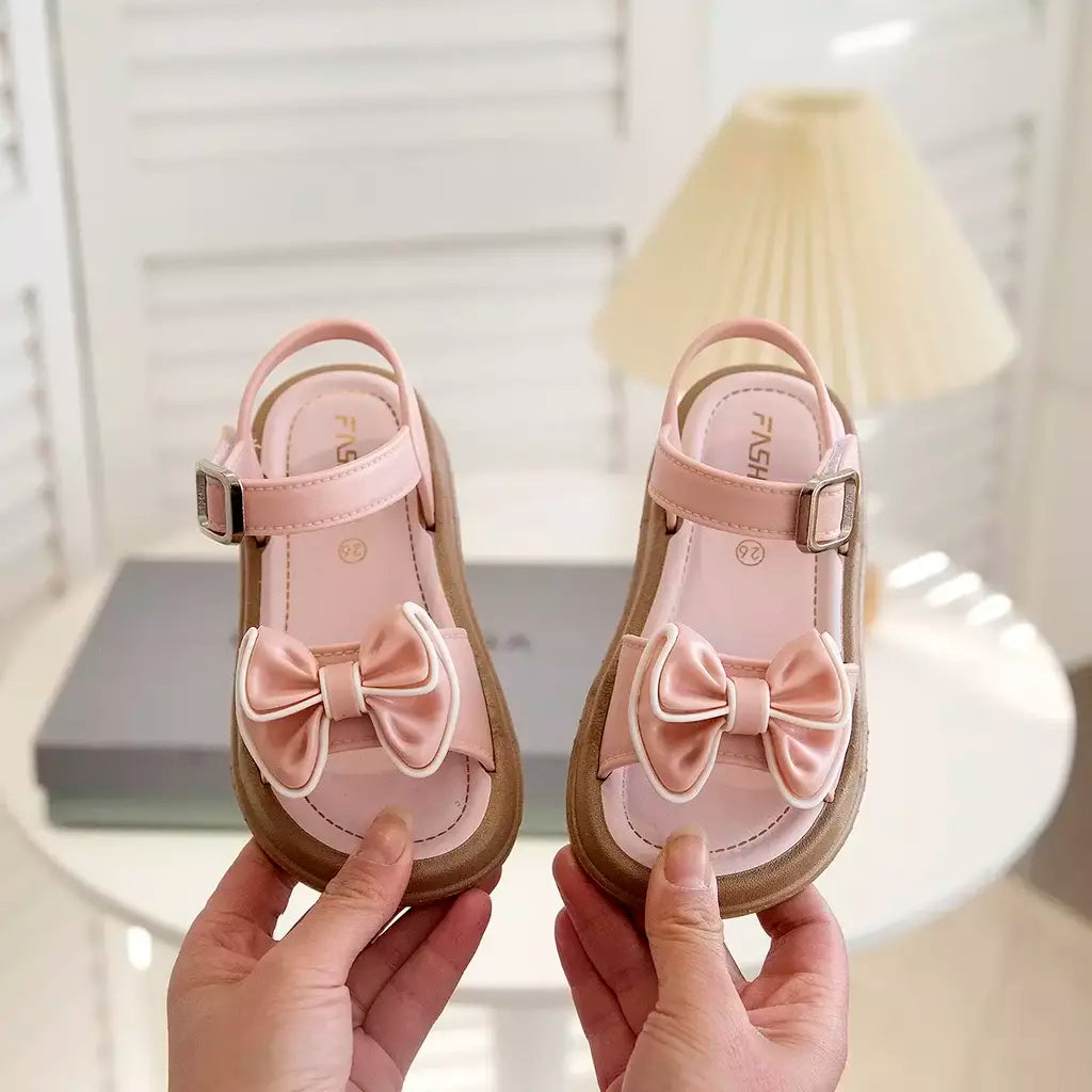 Meninas princesa sandálias de verão crianças verão sapatos de praia sapatos de dedo do pé aberto moda bowknot casual meninas sandálias sapatos de verão