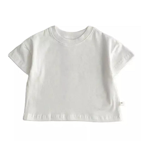 Verão bebê meninos meninas camiseta da criança cor sólida roupas superiores estilo coreano infantil do bebê meninos meninas manga curta camiseta roupas