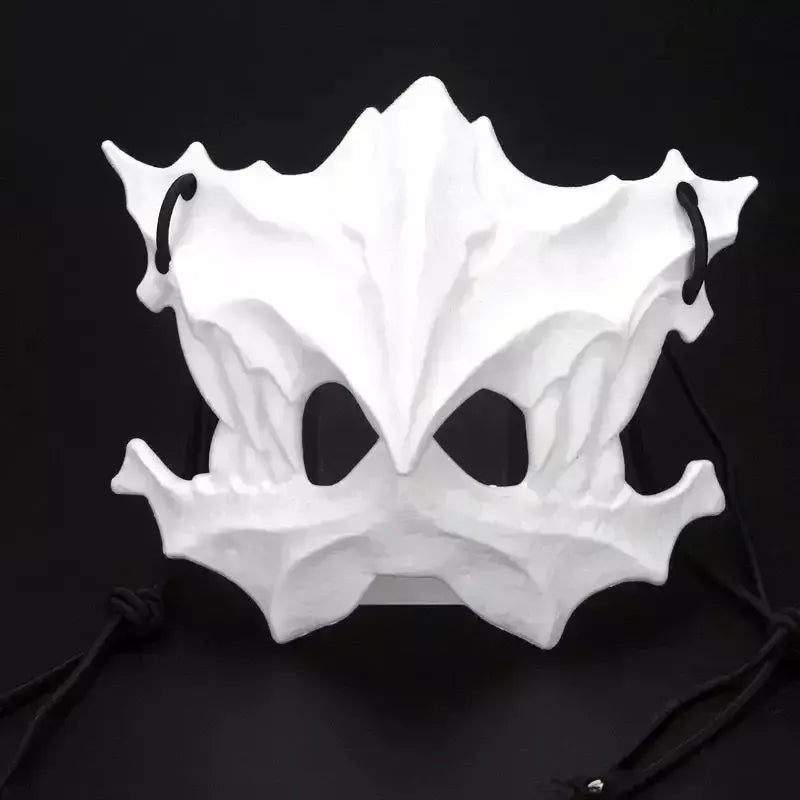 Festa crânio máscara dentes longos demônio esqueleto meia máscara facial lobo dragão tigre houjuu nue máscara cosplay traje de halloween adereços