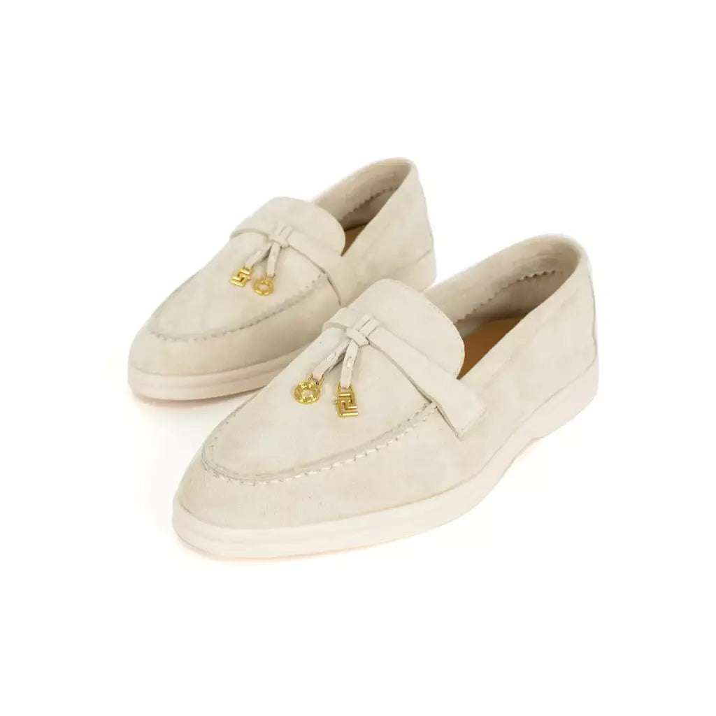 Sapatos de mula de camurça antiderrapante para mulheres, sapatos para dirigir, pingente de metal, marca de luxo, moda casual confortável, Le Fu