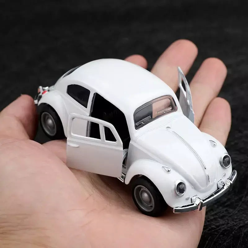 (Ensacado) 1:8 besouro clássico fofo, modelo de carro de liga, veículo simulado, carro de liga infantil, modelo de brinquedo de menino, enfeites de carro