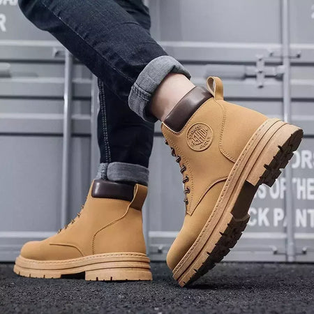 Botas masculinas de camurça de alta qualidade, botas quentes de inverno, sapatos de trabalho ao ar livre, botas de caminhada, novo, 2022