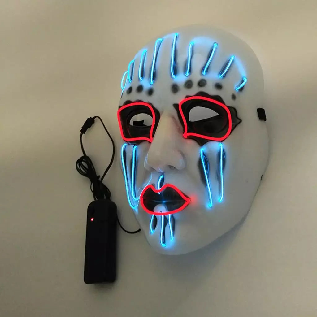 Led slipknot máscara dj halloween masquerade cosplay traje adereços assustador máscara brilhante para adultos homens halloween slipknot máscara
