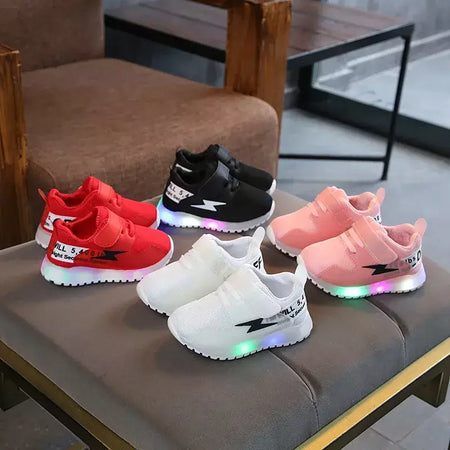 Crianças sapatos luminosos meninos e meninas brilhando luz malha tênis crianças pequenas tênis brilhantes crianças led light up sapatos
