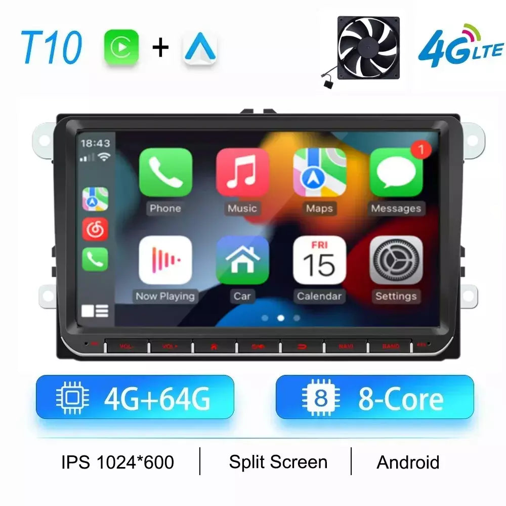 2din rádio do carro android para volkswagen golf 5 6 polo passat b6 b7 cc skoda jetta universal multimídia carplay wifi navegação gps