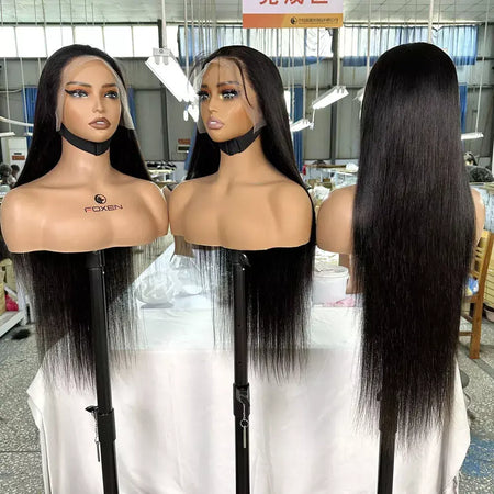 250 densidade osso em linha reta 13x6 hd peruca frontal do laço 30 Polegada alça invisível 360 peruca dianteira do laço completo sem cola 100% peruca de cabelo humano