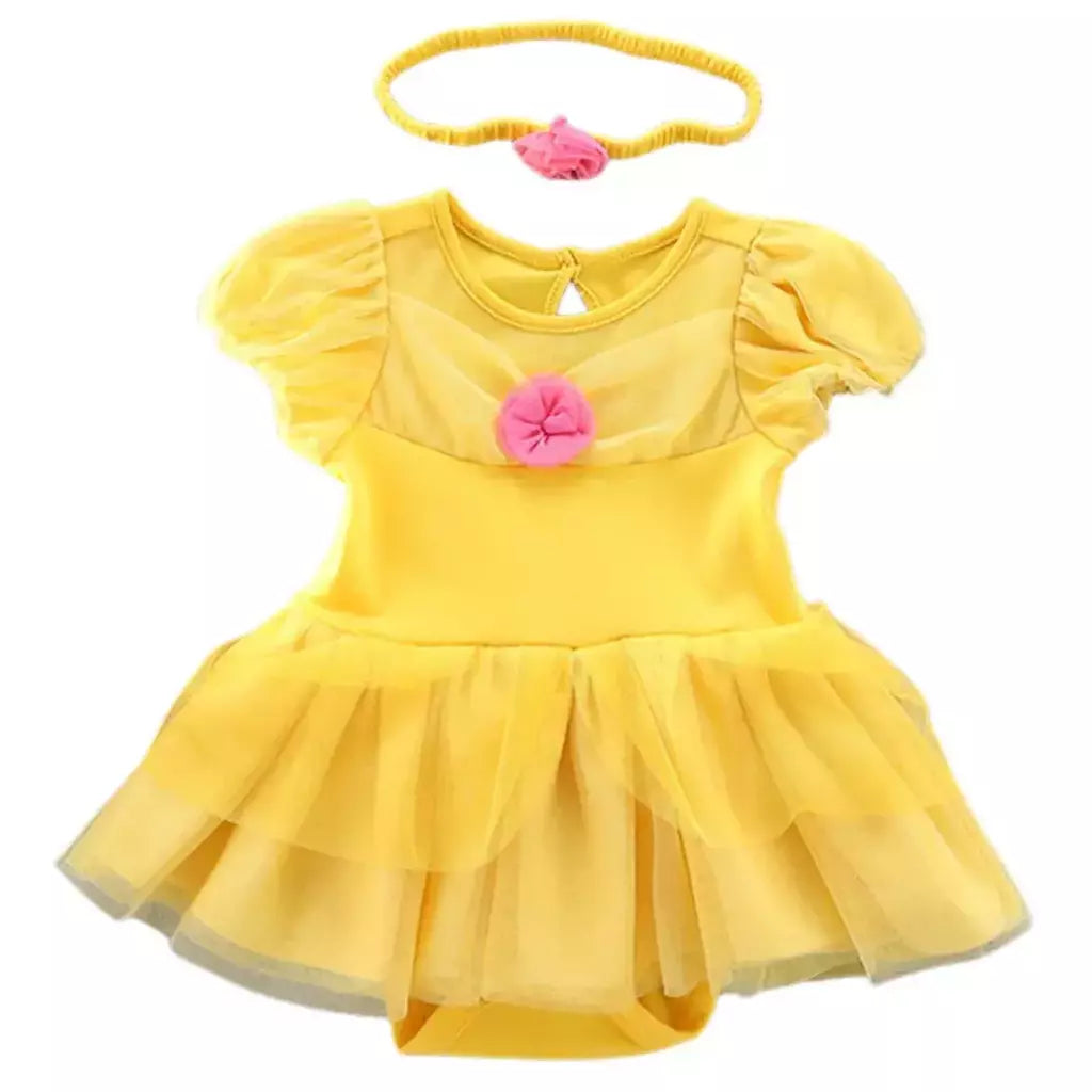 Baby Romper TUTU Vestido Com Headband Infantil Baby Princess Girl Roupas Tamanho 3-18M Cute Design Baby Dress Party Trajes