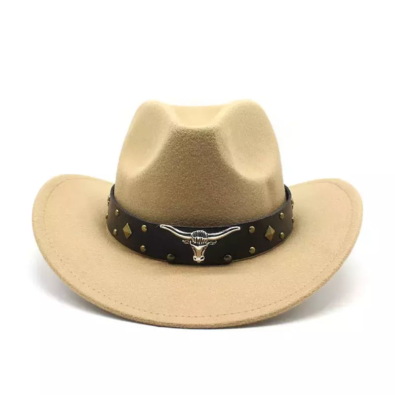 Mulheres e Homens Lã Ocidental Chapéu de Cowboy, Cavalheiro Senhora Jazz Cloche Sombrero Bonés, Tamanho Grande, Inverno, Outono, Novo, 2