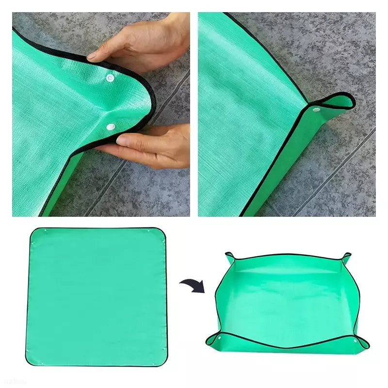 Tapete de plantio dobrável à prova d'água, tapete de jardim para vaso de flores, transplante, mistura de solo, ferramenta de poda de plantas