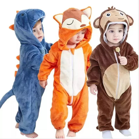 Macacão de flanela para bebés, Macacão Kigurumi, Macaco, Unicórnio, Vaca, Leão, Animal Cosplay, Pijama para 1 a 4 anos Crianças, Meninos, Inverno
