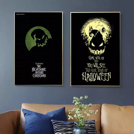 Filme clássico o pesadelo antes do natal anime figura jack poster impressões pintura em tela arte da parede fotos decoração do quarto casa