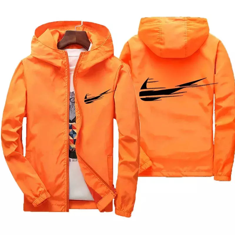 Jaqueta impermeável com capuz masculino, blusão, outwear masculino, streetwear casual, roupas da moda, primavera, outono, 2024