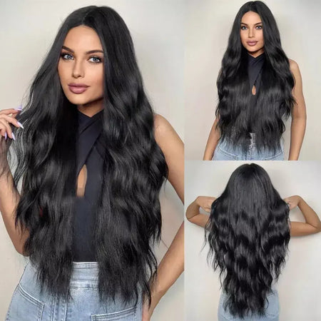 Louis ferre longo ombre loira perucas sintéticas com franja para mulheres onda natural penteado fibra resistente ao calor cosplay perucas marrons