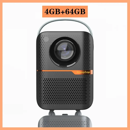 HONGTOP Android Inteligente Mini Projetor 300ANSI Lumen Projetor Portátil 4K com WIFI Bluetooth 1080P Home Movie Theater Beamer