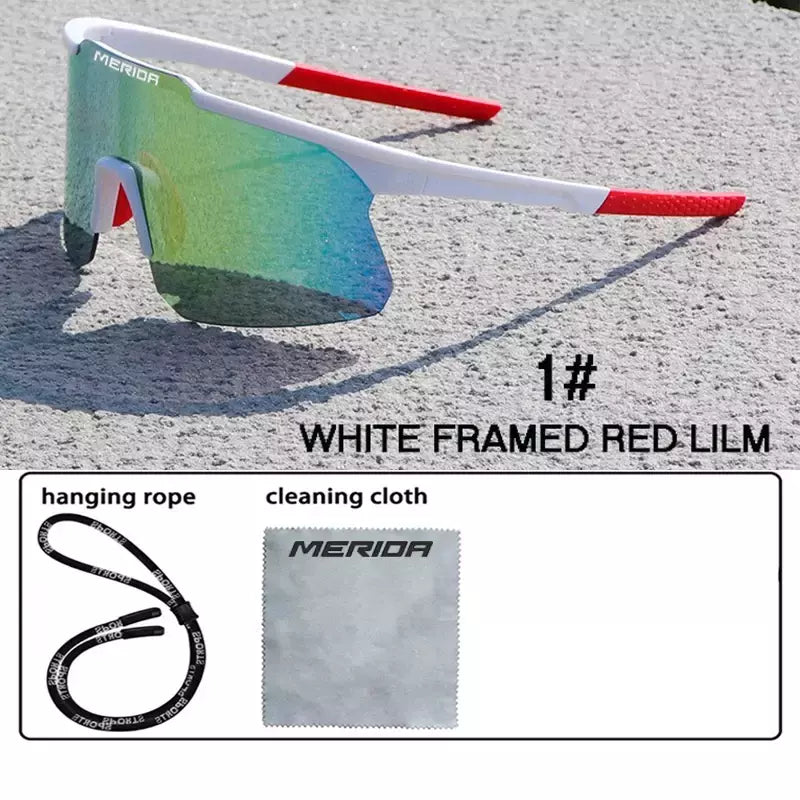 Merida-Óculos de sol para homens e mulheres, óculos esportivos, UV400, óculos de equitação, mountain bike, bicicleta de estrada, lentes ao ar livre com estojo