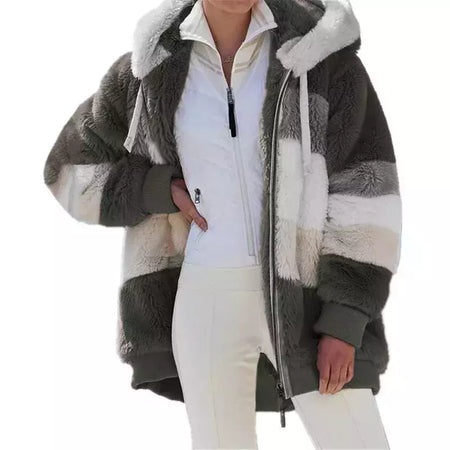 Casaco de capuz extragrande feminino com bolsos macios, streetwear quente, casaco solto, Lady Outerwear, outono, inverno, novo, 2023