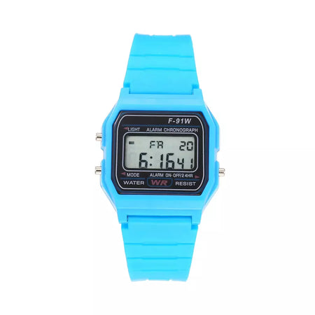 Novo esportes multifuncional crianças relógio feminino pulseira de borracha estilo F-91W relógio digital com alarme led backlight presente do estudante