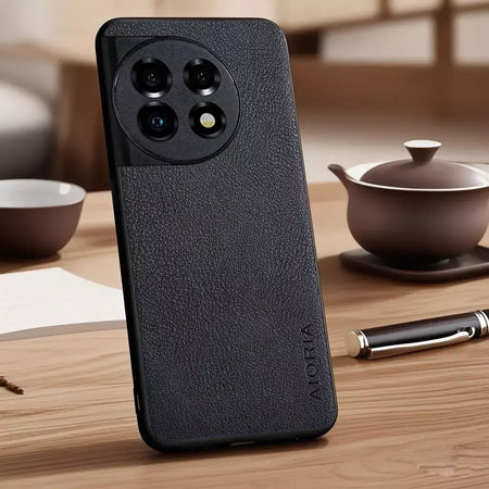 Capa para oneplus 15 13 13r 12 12r 11r 10t pro vegan falso lichia seixos capa de telefone de couro funda para oneplus 15 capa