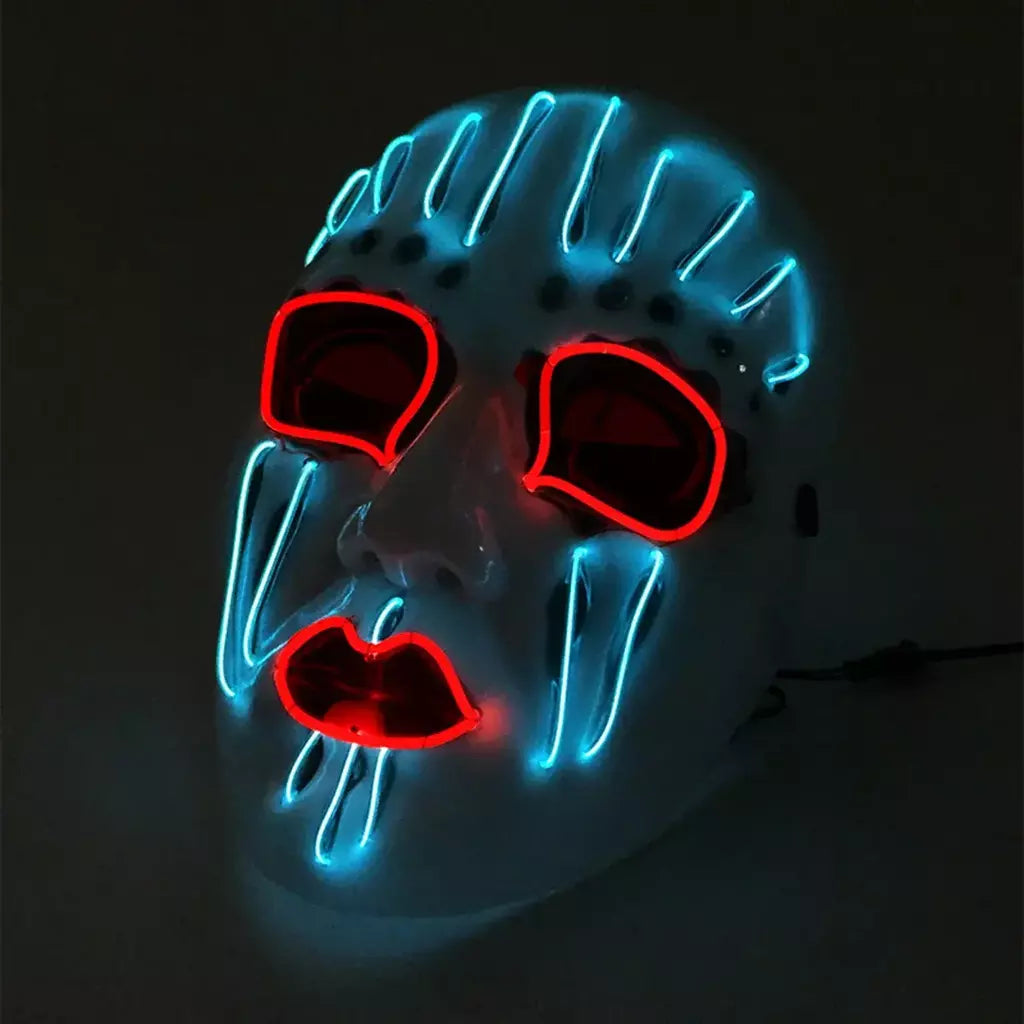 Led slipknot máscara dj halloween masquerade cosplay traje adereços assustador máscara brilhante para adultos homens halloween slipknot máscara