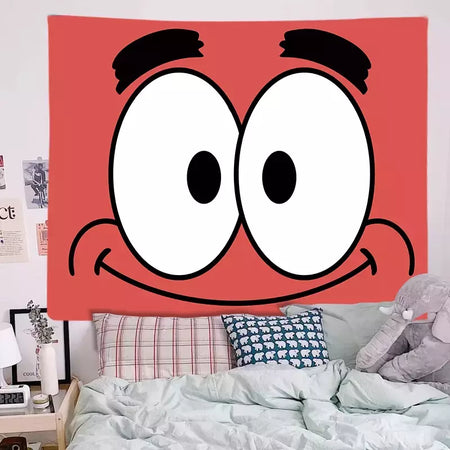 Lula Molusco Tentáculos Desenhos Animados Pano De Fundo, Tapeçaria Estética Quarto, Pendurado Na Parede, Decoração Do Quarto