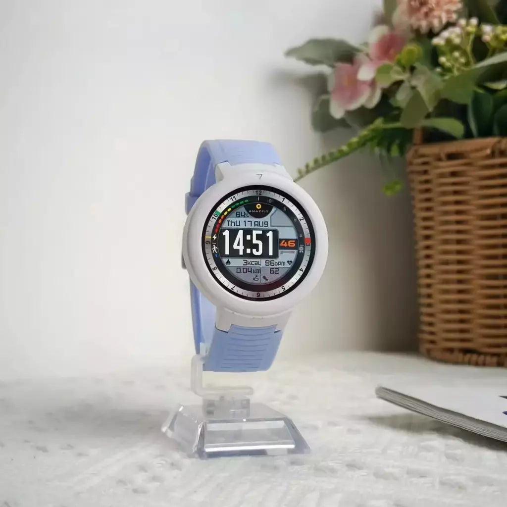 Amazfit-Relógio Inteligente Verge Lite, Versão Global, Tela AMOLED, GPS, IP68 Impermeável, Instrução 24 Horas, 98New No Original box