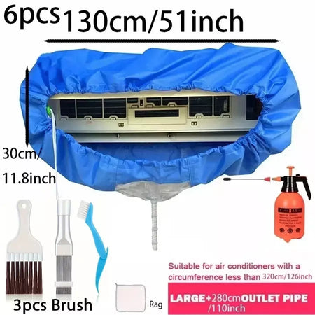 130cm grande conjunto de capa de limpeza de ar condicionado limpador de condicionador com tubo de água kit de limpeza à prova dwaterproof água para ar condicionado