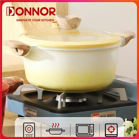 Donnor cerâmica não revestida antiaderente pan 0 panela de sopa de flúor frigideira fogão de indução pote universal cozinha cozinhar ferramentas