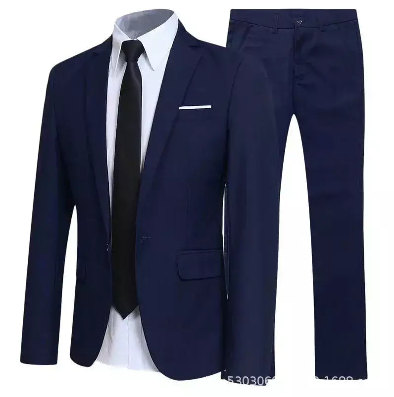 Conjunto de terno masculino negócios casual blazer noivo padrinhos casamento smoking duas peças formal escritório wear festa terno