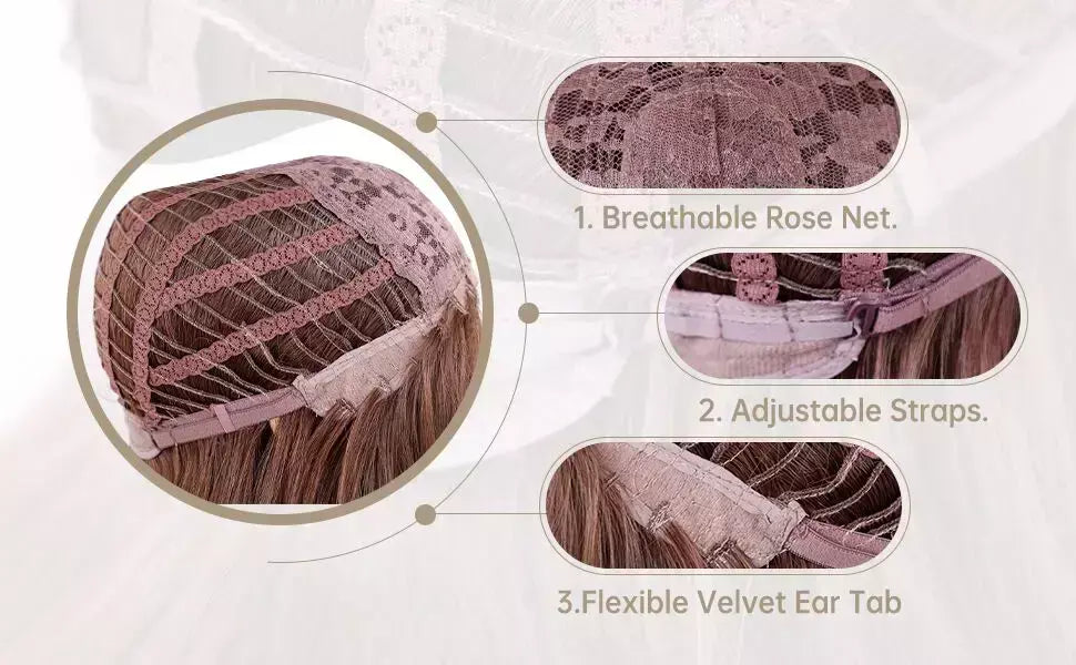 Marrom loira ombre perucas de cabelo natural para mulheres longo ondulado com raízes escuras peruca sintética para mulheres resistente ao calor perucas coaplay