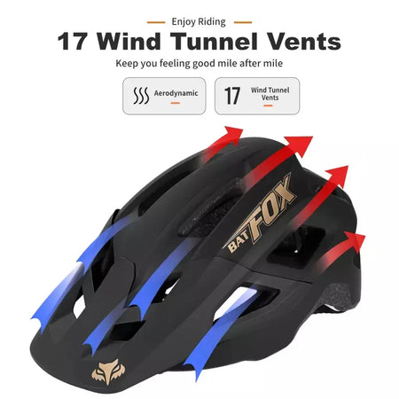 Batfox capacete de bicicleta mtb ajustável, leve, respirável, forro confortável, esportes ao ar livre, chapéu seguro para homens e mulheres, capacete de ciclismo
