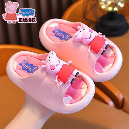 Peppa Pig Sandálias femininas de verão 2025 Novo estilo antiderrapante chinelos de banho internos para crianças em casa