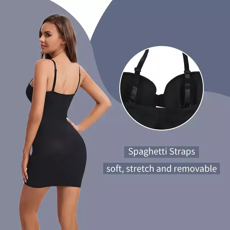 Wechery mulher roupas tubo de estiramento emagrecimento corpo shapewear controle deslizamento coxa comprimento roupa interior branco festa à noite vestidos midi