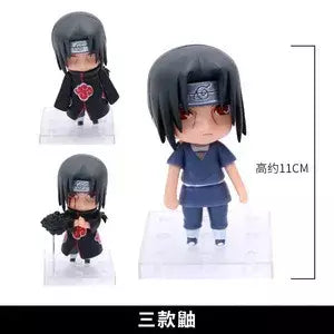Naruto Action Figure Anime para Adultos, Uchiha Itachi, Kakashi Cartoon Toys, Ornamento Colecionável Itachi Akatsuki, Presente, 11cm, 3 peças por conjunto