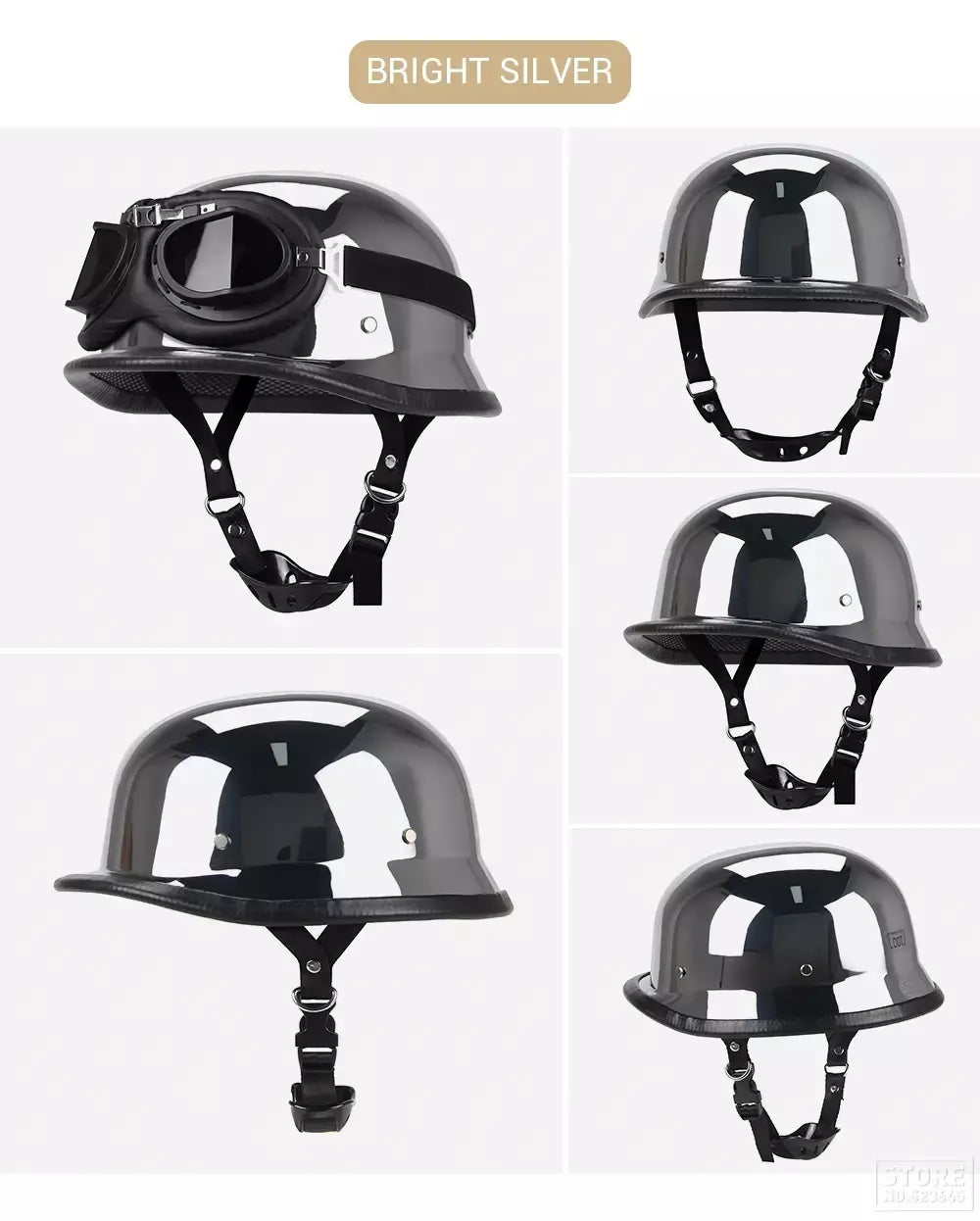Motocicleta meio capacete de couro alemão capacete do vintage casco moto motocicleta rosto aberto capacete motociclista piloto dot certificação S-XXL
