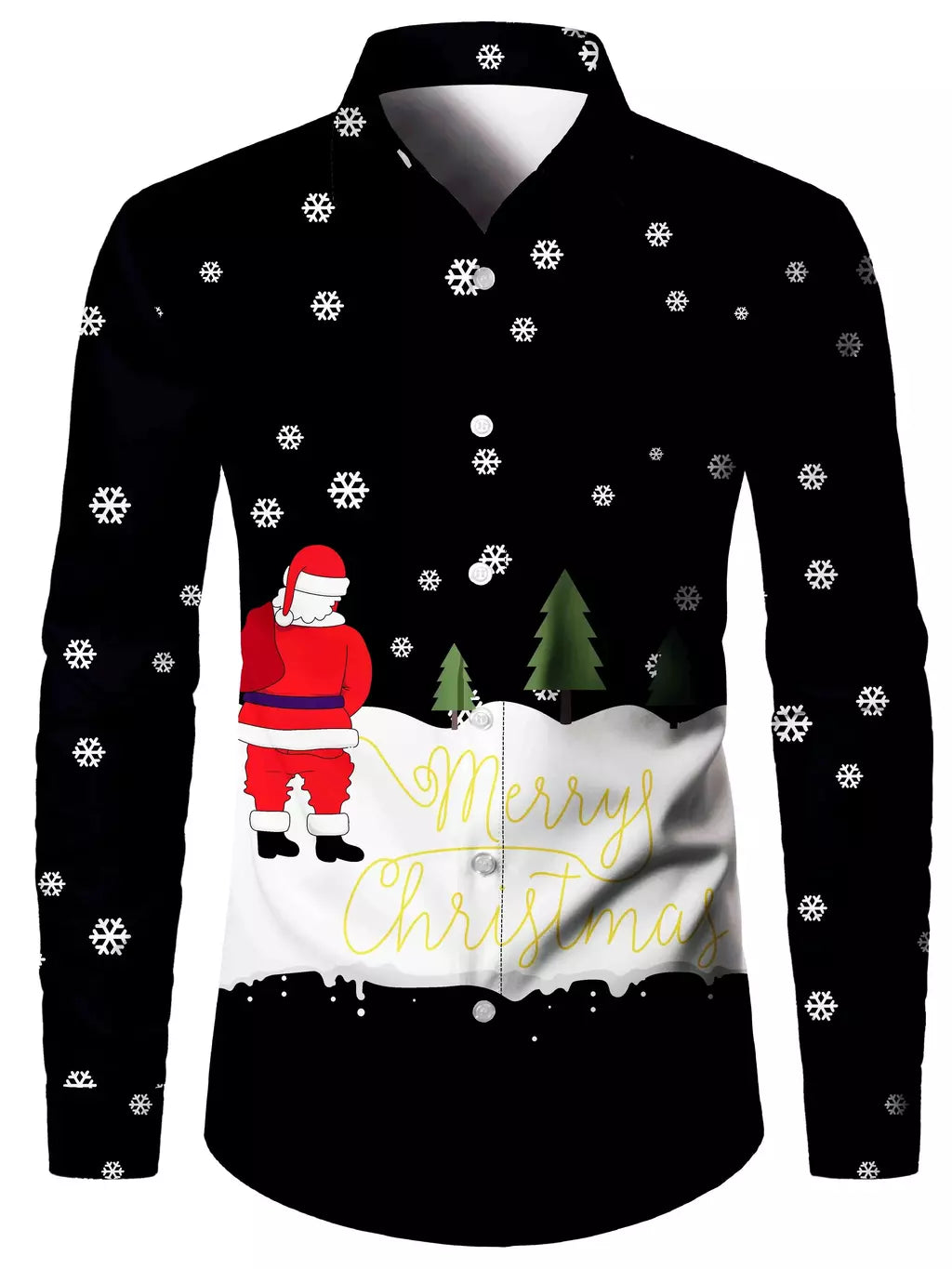 2024 novo estilo de natal papai noel camisa gráfica para homens casual vintage impressão 3d manga longa roupas feriados festa y2k topos