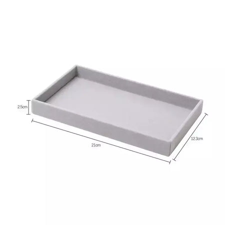 Atualizar caixa de armazenamento de jóias de veludo colar empilhável bandeja de exibição pulseira brinco organizadores diy artesanato gaveta caixa cinza