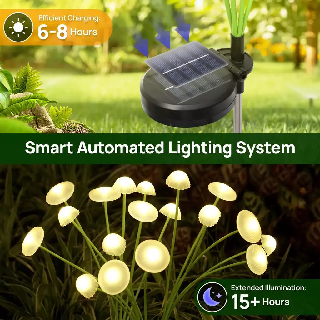 Luzes solares ao ar livre led solar cogumelo gramado luzes à prova dwaterproof água festa quintal pátio caminho lâmpada medusa para decoração de jardim