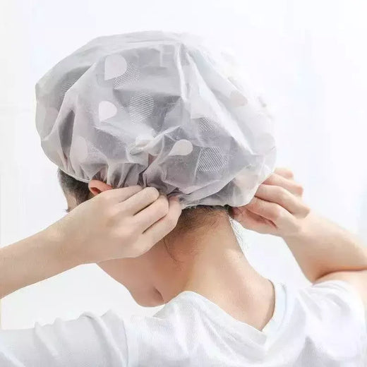 Touca de banho impermeável para mulheres e homens, tampa de cabelo seco, banho, anti-óleo, fumaça, cuidados com os cabelos, casa, 5pcs