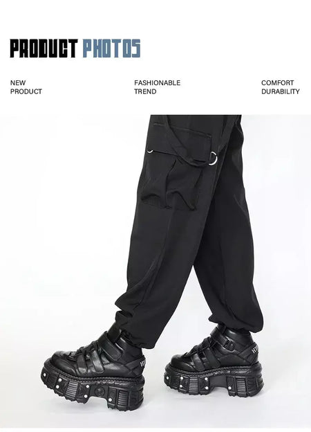 2025 novo estilo punk sapatos femininos rendas altura do salto 6cm sapatos de plataforma mulher decoração de metal mulher tênis gótico tornozelo botas de rock