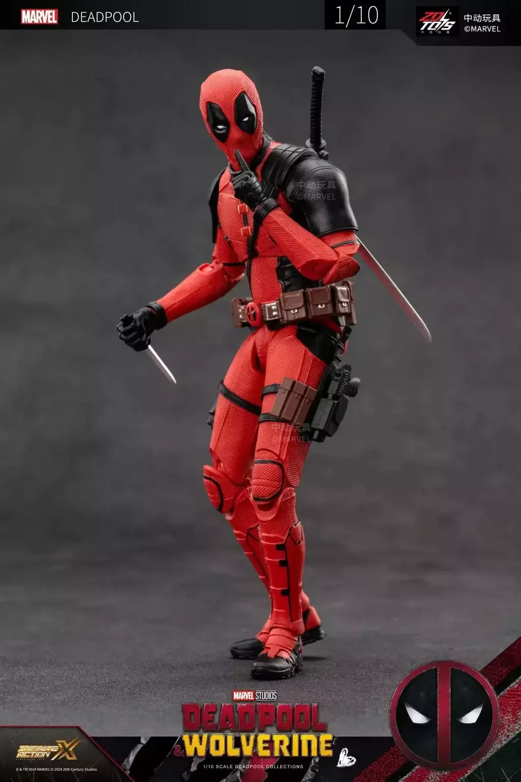 ZD Toys Deadpool & Wolverine Figuras de ação Deadpool Caixa Wolverine Coleção Figuras de ação para adultos Brinquedo infantil