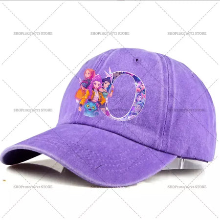 Kpop demônio caçador chapéu carta A-Z boné de beisebol para mulheres verão ajustável chapéu de sol anime bonito retro sunbonnet adulto chapelaria presente