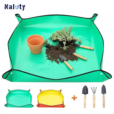 Tapete de plantio dobrável à prova d'água, tapete de jardim para vaso de flores, transplante, mistura de solo, ferramenta de poda de plantas