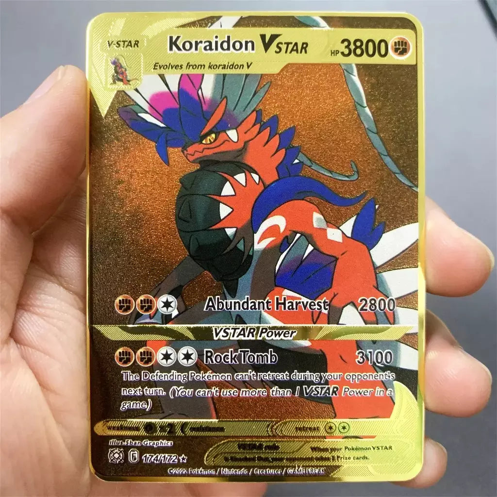 999999 Pontos hp pokemon cartão de metal charizard ouro metal super cartões inglês cartão mewtwo vmax mega anime jogo coleção presentes